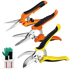 Prime Members: 3-Piece Garden Pruning Shears Set with Gardening Gloves $8.40 + Free Shipping