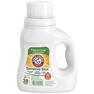 Arm & Hammer Laundry Products: 28-Oz Sensitive Skin Free & Clear Liquid Detergent $1.95 & More + Free Store Pickup ($10 Min.)