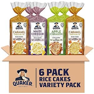 6-Pack Quaker Large Rice Cakes Snack (3 Flavor Variety Pack) $11.75 w/ Subscribe & Save