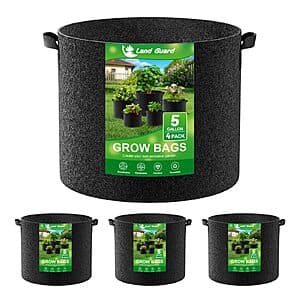 Prime Members: 4-Pack Land Guard 5-Gallon Fabric Grow Bags $4.90 + Free Shipping