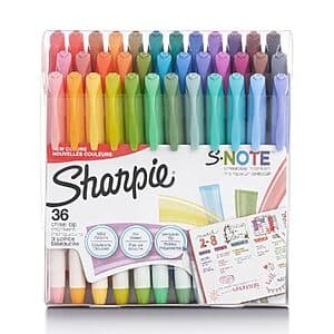 36-Ct Sharpie S-Note Chisel Tip Pastel Markers & Highlighters (Assorted Colors) $13 w/ S&S