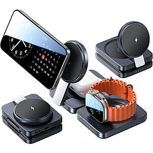 LISEN 3-in-1 Wireless Magsafe Charging Station for iPhone, Watch & Airpods $18 + Free Shipping