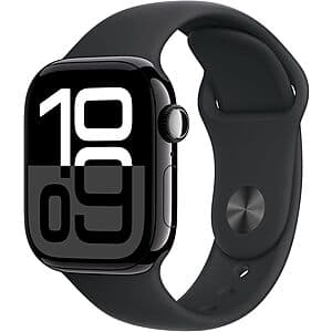 42mm Apple Watch Series 10 GPS Smartwatch w/ Aluminum Case & Sport Band (Black) $280 + Free Shipping