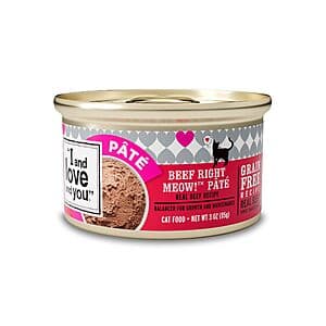 Select Accounts: 24-Pack 3-Oz I and love and you Wet Cat Food (Beef Right Meow Pate) $12.40 w/ Subscribe & Save
