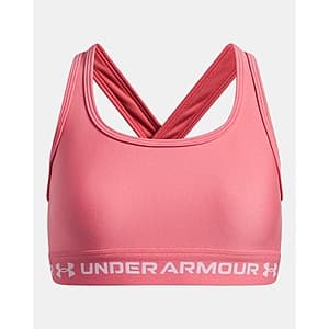 Under Armour Girls' UA Crossback Sports Bra (Pink) $8