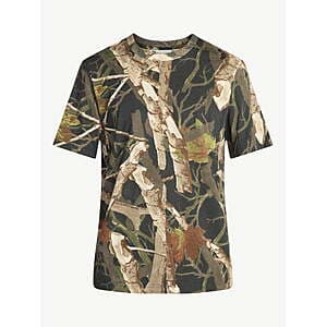 No Boundaries Men's Short Sleeve Cotton Tee (S or M, Dark Tree Camo) $2.50