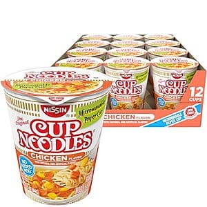 12-Pack 2.25-Oz Nissin Cup Ramen Noodles (Chicken Flavor) $4.20 w/ Subscribe & Save
