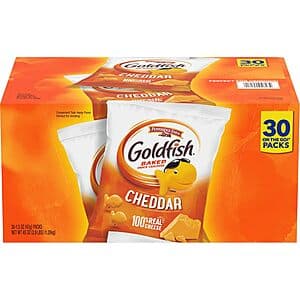 Select Accounts: 30-Ct 1.5-Oz Goldfish Crackers (Cheddar) $7.60 w/ S&S