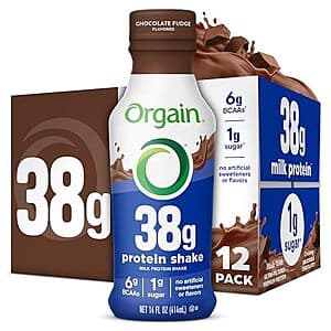 Select Accts: 12-pk 14-oz Orgain 38g High Protein Grass-Fed Shake (Chocolate) $15 w/ S&S