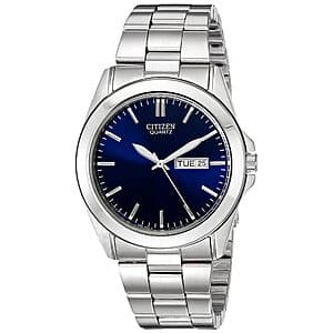 40mm Citizen Men's Classic Quartz Watch (SS w/ Blue Sunray Dial) $99 + Free S&H