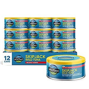 12-Pk 5-Oz Wild Planet Skipjack Wild Tuna (No Salt Added) $18.10 w/ S&S & More