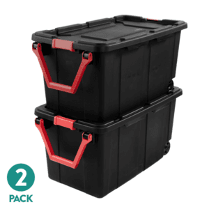 2-Pk 40-Gal Sterilite Wheeled Industrial Tote Storage Bins w/ Latch Lid $37 + Free S&H