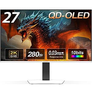 27" INNOCN QD-OLED QHD 1440p 280Hz Gaming Monitor $400 + Free S&H
