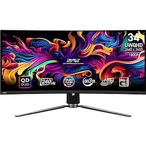34" msi MPG 341CQPX QD-OLED 3440x1440 240Hz Curved Monitor $685 + Free S&H