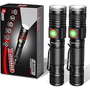 2-Pk DARKBEAM USB Rechargeable LED Flashlights $6.30