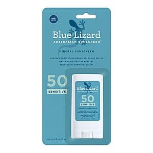 0.5-Oz Blue Lizard SPF 50 Sensitive Skin Mineral Sunscreen Stick 2 for $7.90 w/ Subscribe & Save