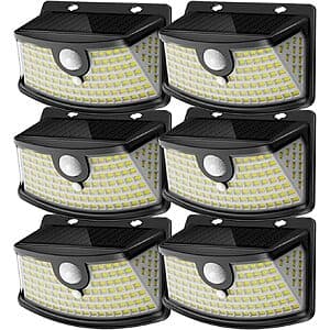 Prime Members: 6-Pk Aootek 120-LEDs Solar Motion Sensor IP65 Waterproof Lights $20 + Free S&H