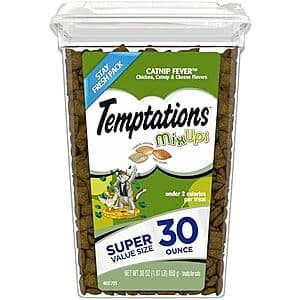 30-oz Temptations MixUps Crunchy and Soft Cat Treats (Catnip Fever) $8.05 w/ Subscribe & Save