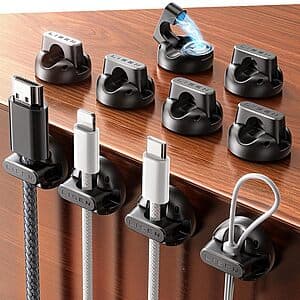 10-Pk LISEN Magnetic Adhesive Cord & Cable Holders $4