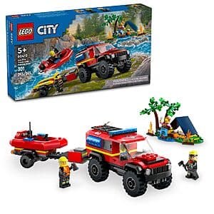 301-Piece LEGO City 4x4 Fire Truck with Rescue Boat $16.80