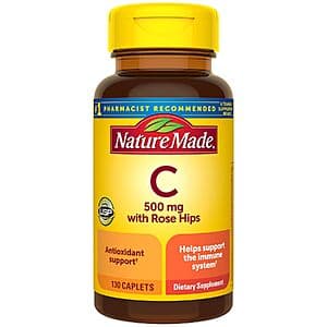 130-Ct Nature Made 500mg Vitamin C w/ Rose Hips Caplets $3.55 w/ S&S