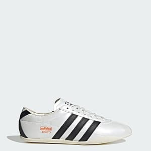 Adidas Women's Tokyo Shoe in Zero Metallic, Core Black, and Off White colorway.
