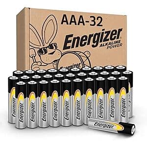 32-Ct Energizer AAA Alkaline Batteries $12.60 w/ S&S