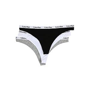 3-Pack Calvin Klein Womens Carousel Logo Cotton Stretch Thong Panties (Large) $15