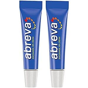 2-pk 0.07-oz Abreva 10% Docosanol Cream Cold Sore Treatment $14.45 w/ Subscribe & Save