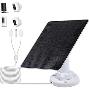ECO-WORTHY 5W 5V Solar Panel Charger Kit for Ring Outdoor Cameras $11