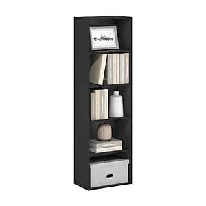 Furinno LUDER 5-Tier Bookcase (9.4" x 15.8" x 52", Blackwood) $19.35