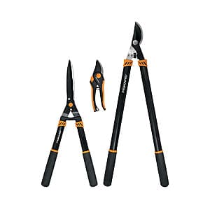3-Pc Fiskars Lopper, Hedge Shear & Pruner Garden Tree & Shrub Care Tool Set $24.50 + Free Pickup