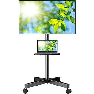 Perlesmith Mobile TV Stand (for 23" - 60" TVs) $37.50 + Free Shipping