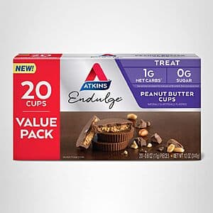 20-Ct 0.6-Oz Atkins Endulge Low Carb 0g Sugar Peanut Butter Cups $5.45 w/ S&S