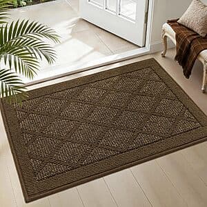 20" x 32" Cosy Homeer Non-Slip Washable Entryway Rug (Dark Brown) $9