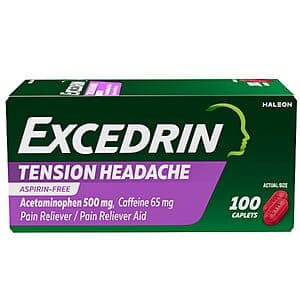 100-Ct Excedrin Tension Headache Relief Caplets $7.65 w/ S&S