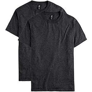 2-Pack Hanes Men's Beefy-T Heavyweight Cotton T-Shirt (Charcoal Heather) $7.90