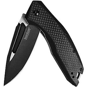 Kershaw Flourish 3.5" Clip Point Blade Pocket Knife (Blackwash) $30