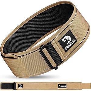 DMoose Fitness Weightlifting Auto Locking 4" Nylon Gym Belt w/ Adjustable Buckle from $5.40