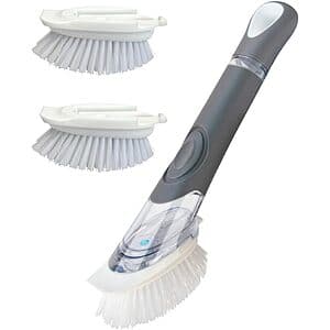 CELOX Dish Brush w/ Built-In Soap Dispenser & 2 Brush Refills (3 Colors) $8