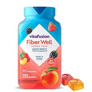 Prime: 90-Ct Vitafusion FiberWell Sugar Free Fiber Gummies (Berry & Peach) $6 w/ S&S + Free S&H