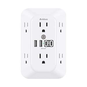 Prime: 6-Outlet Addtam Surge Protector Outlet Extender w/ 4 USB Ports (2x USB-C) $8 + Free Shipping