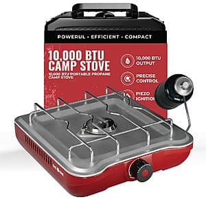 10,000BTU GasOne Single Propane Burner Camp Stove w/ Cooking Grid & Case $33.55