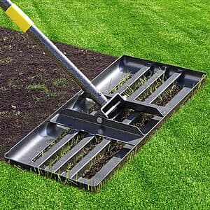 17"x10" cogardenshower Lawn Leveling Rake w/ 28-60" Adjustable Handle $11