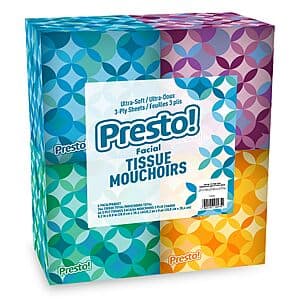 4-Pack 66-Count Presto! Ultra-Soft 3-Ply Premium Facial Tissues $4.10 & More w/ Subscribe & Save