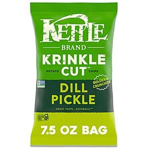 7.5-Oz Kettle Brand Potato Chips (Krinkle Cut Dill Pickle or Sea Salt) $2.40 & More w/ S&S