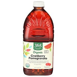 64-fl-oz 365 by Whole Foods Market Organic Cranberry Pomegranate Juice $2.90 w/ Subscribe & Save