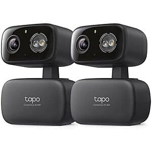 2-Pk Tapo HybridCam 360 2K 30 fps Pan/Tilt Wired Wi-Fi Outdoor Security Camera $50 + Free S&H
