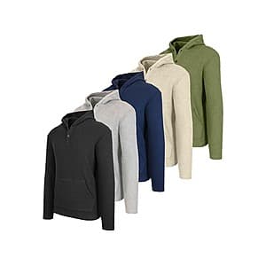 3-Pk Men's Waffle-Knit Thermal Henley Pullover Hoodie $18 & More + Free S&H w/ Prime