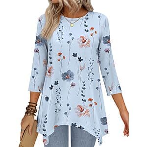 JUSTFASHIONNOW Women's 3/4 Sleeve Tunic (Various) $6